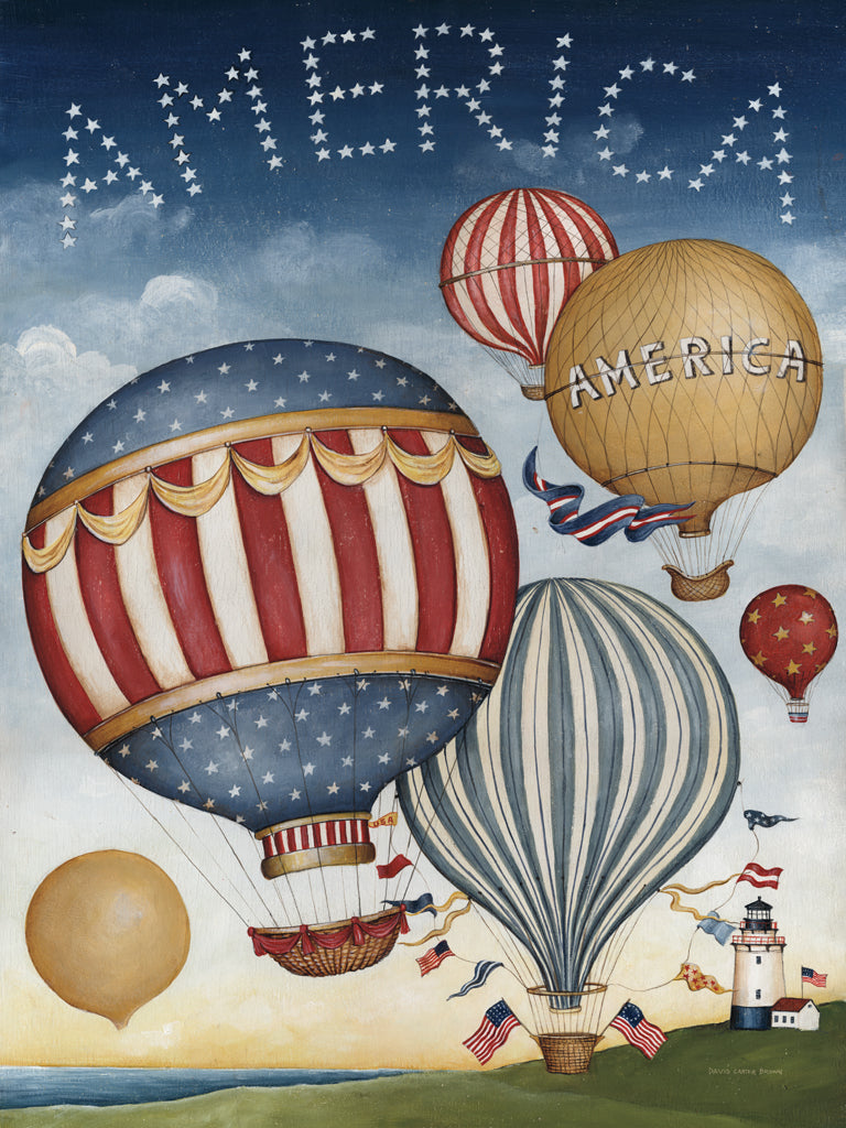 Reproduction of Hot Air Balloons America by David Carter Brown - Wall Decor Art