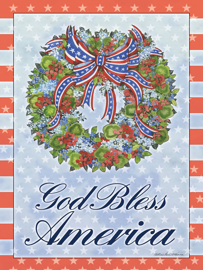 Reproduction of Patriotic Flag by Kathleen Parr McKenna - Wall Decor Art