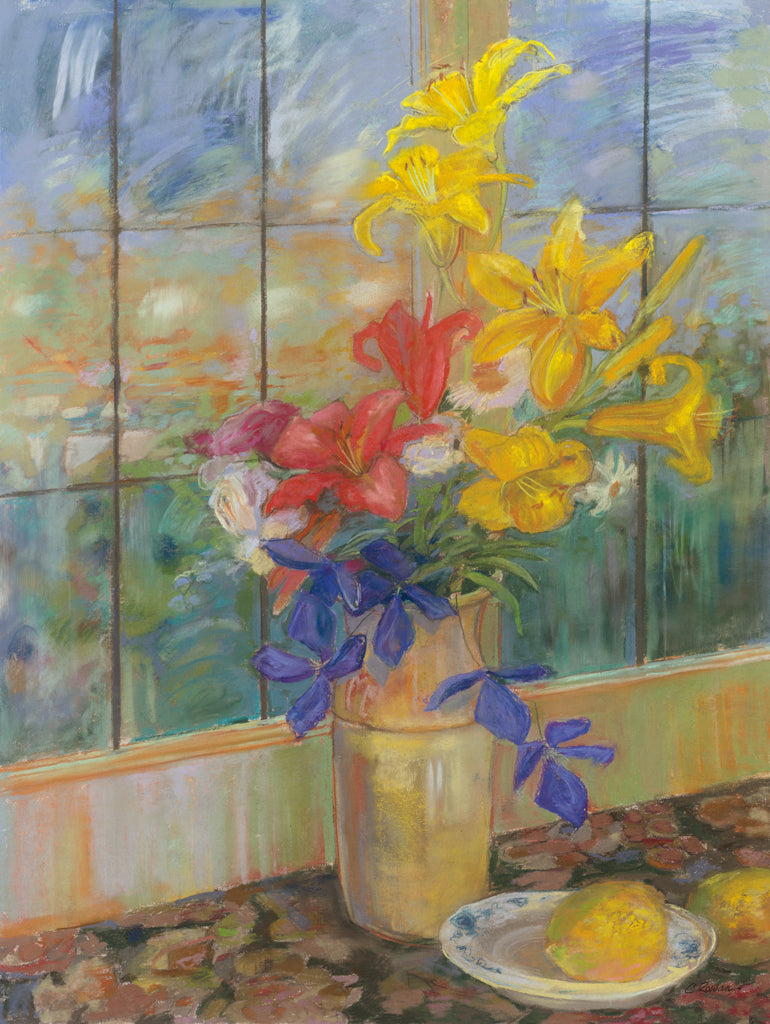 Reproduction of Vase of Colorful Lilies by Carol Rowan - Wall Decor Art