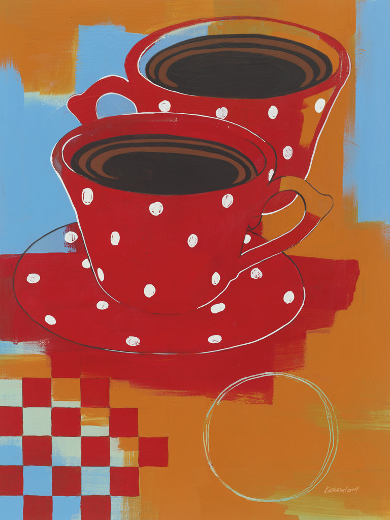 Reproduction of Two Red Cups by Kathrine Lovell - Wall Decor Art