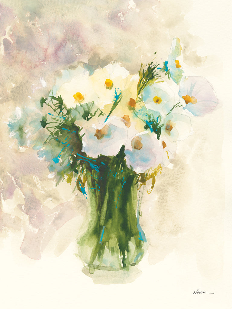 Reproduction of White Cosmos by Shirley Novak - Wall Decor Art