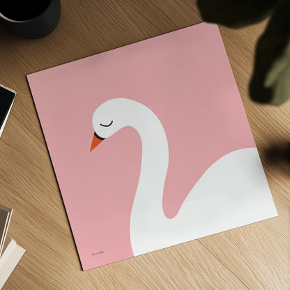 Swan by Ann Kelle. Shown as a detailed flat fine art print, highlighting archival giclee quality. Available as an archival giclee rolled canvas, fine art paper, or poster print. SKU 56456a.