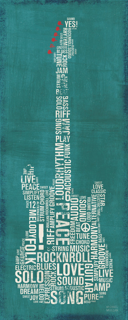 Reproduction of Type Guitar I by Michael Mullan - Wall Decor Art