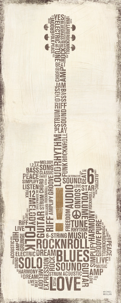 Reproduction of Type Guitar Neutral II by Michael Mullan - Wall Decor Art