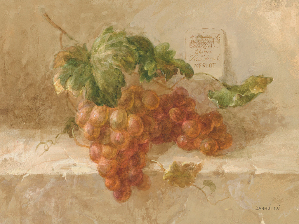 Reproduction of Merlot Grapes by Danhui Nai - Wall Decor Art