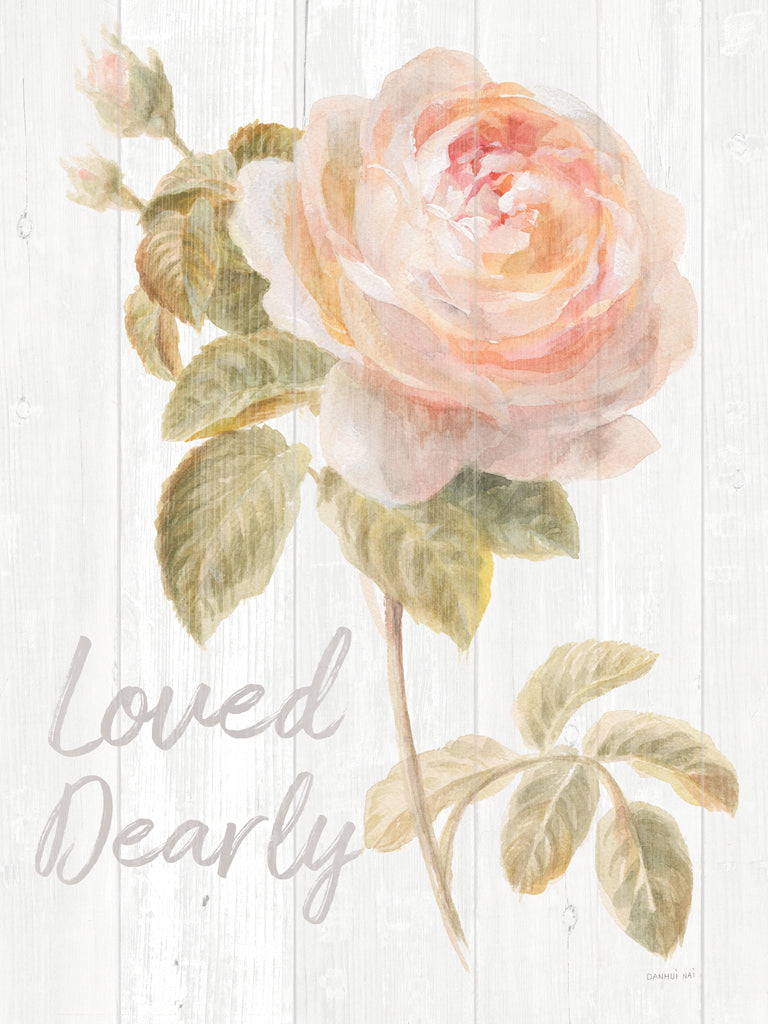 Reproduction of Garden Rose on Wood Dearly by Danhui Nai - Wall Decor Art