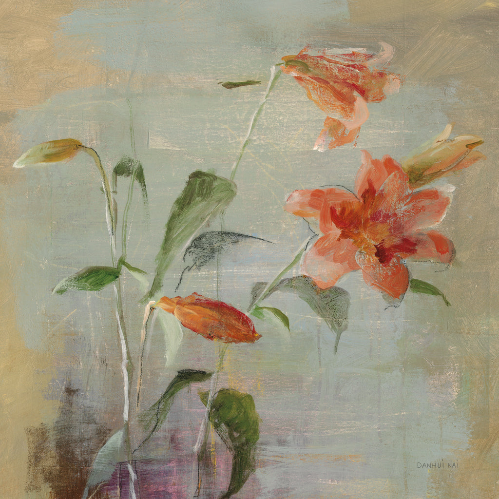Reproduction of Contemporary Lilies I by Danhui Nai - Wall Decor Art