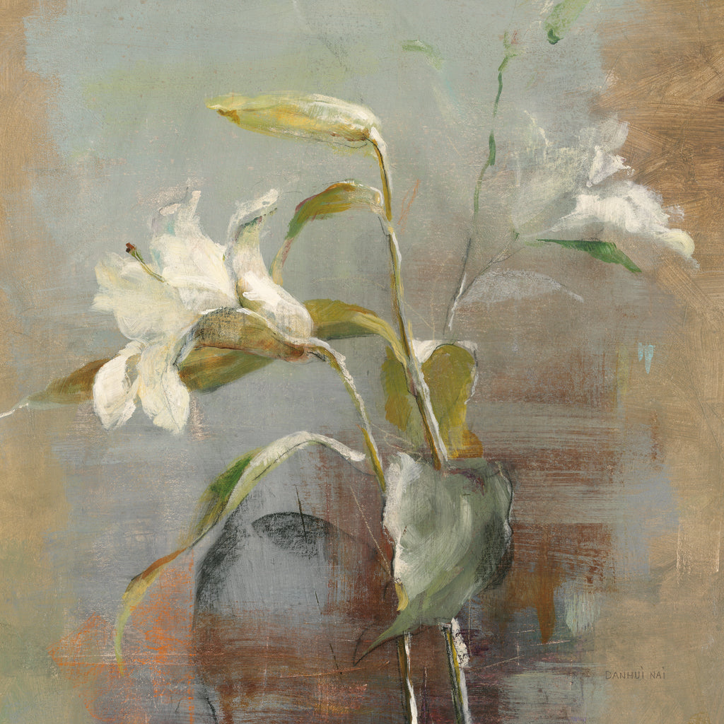Reproduction of Contemporary Lilies II by Danhui Nai - Wall Decor Art