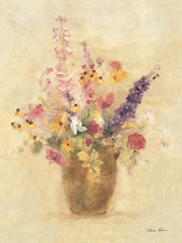 Reproduction of Wild Flowers in Vase I by Cheri Blum - Wall Decor Art
