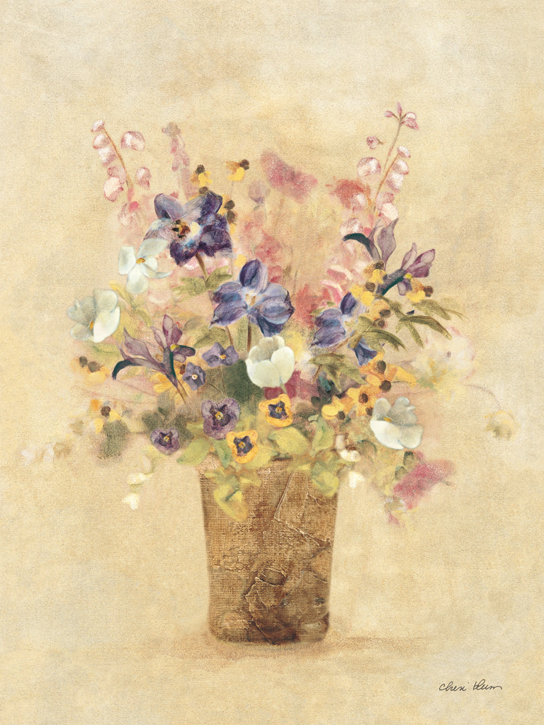 Reproduction of Wild Flowers in Vase II by Cheri Blum - Wall Decor Art