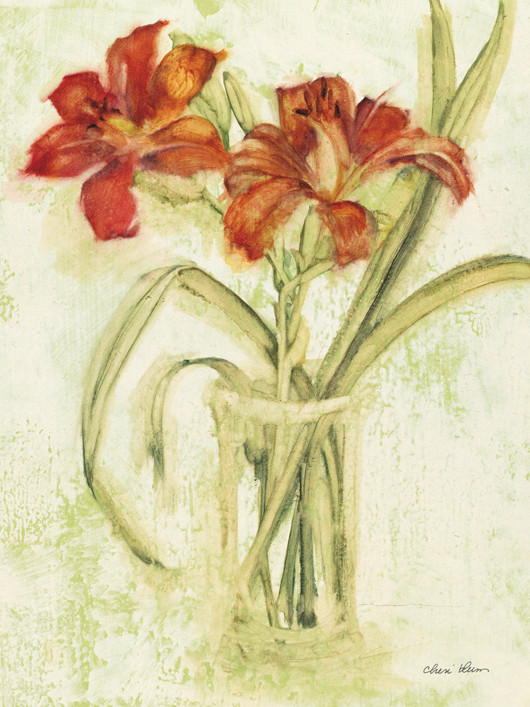 Reproduction of Vase of Day Lilies IV by Cheri Blum - Wall Decor Art