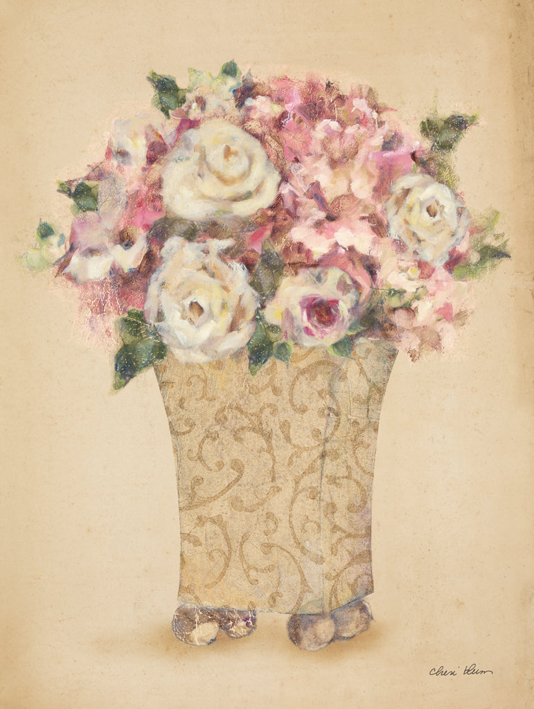 Roses in Painted Vase I