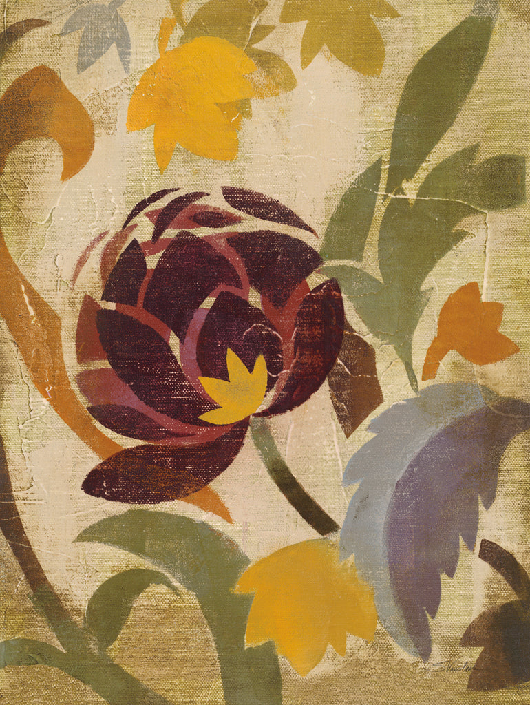 Reproduction of Sienna Floral Fragment II by Silvia Vassileva - Wall Decor Art