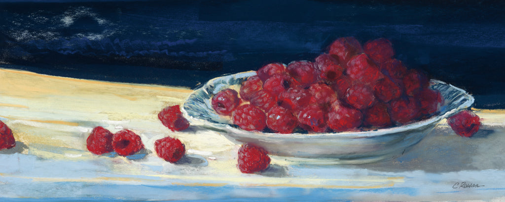 Reproduction of Bowl of Raspberries by Carol Rowan - Wall Decor Art