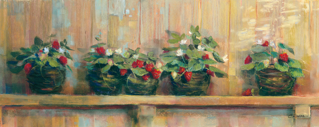 Reproduction of Strawberries in Pots by Carol Rowan - Wall Decor Art