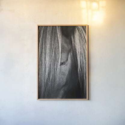 Shy by Aledanda. shown as a paper print in a natural frame. Available as a archival giclee rolled canvas, fine art paper, or poster print. SKU 38296h.