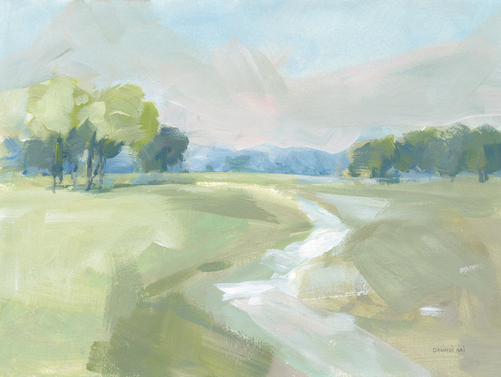 Reproduction of Country Road Olive Green by Danhui Nai - Wall Decor Art