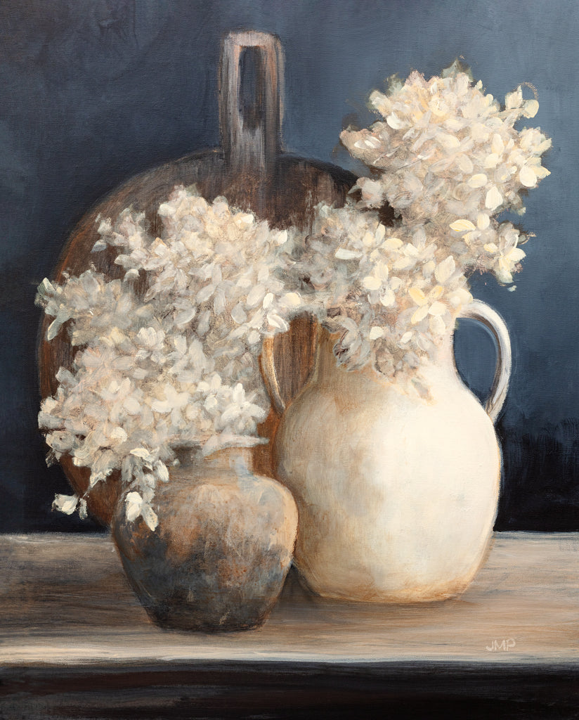 Reproduction of Golden Hydrangeas I White by Julia Purinton - Wall Decor Art