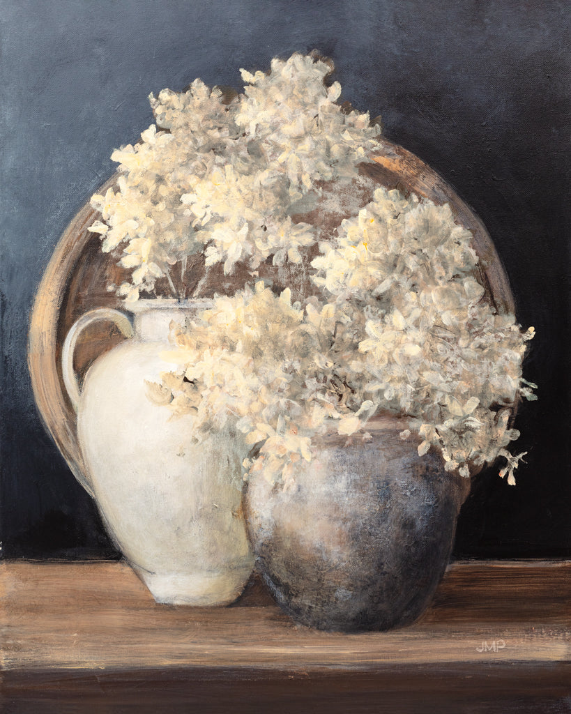 Reproduction of Golden Hydrangeas II White by Julia Purinton - Wall Decor Art