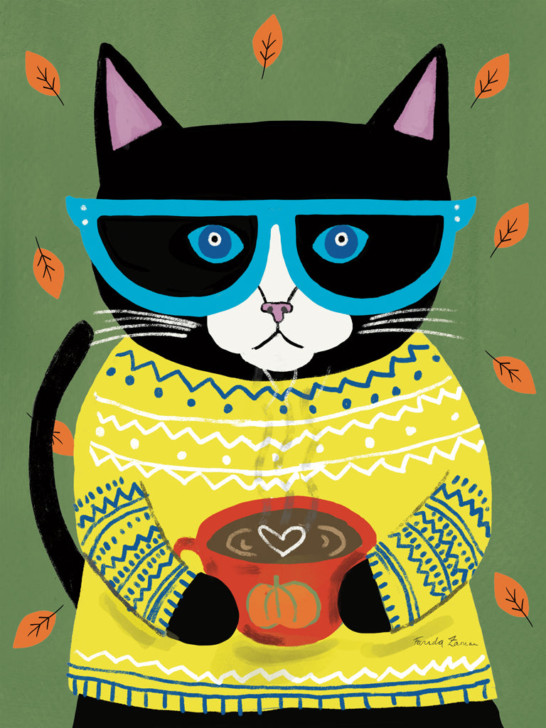 Reproduction of Seasonal Cat II by Farida Zaman - Wall Decor Art
