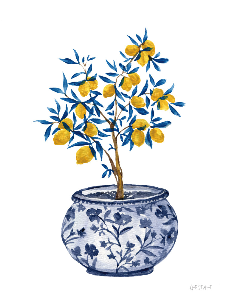 Reproduction of Lemon Tree in Chinoiserie I by Yvette St. Amant - Wall Decor Art