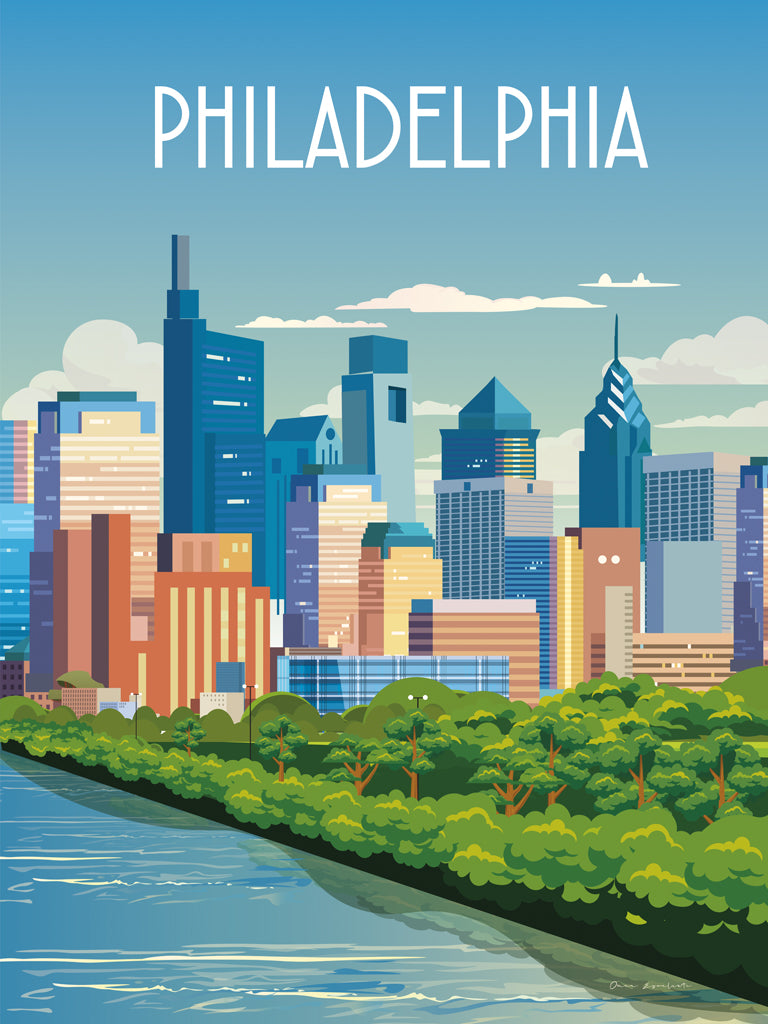 Reproduction of City Sights Philadelphia by Omar Escalante - Wall Decor Art