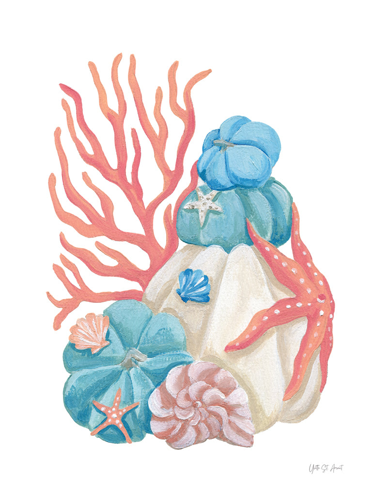 Reproduction of Coastal Pumpkins II by Yvette St. Amant - Wall Decor Art