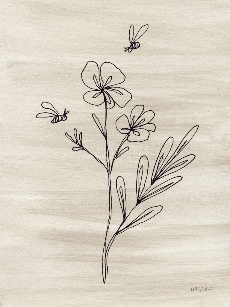 Reproduction of Line Bees by Yvette St. Amant - Wall Decor Art