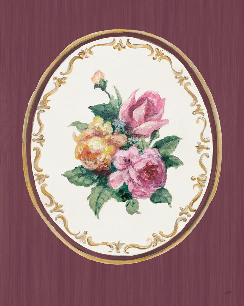 Reproduction of Floral Cameo II Mauve by Julia Purinton - Wall Decor Art