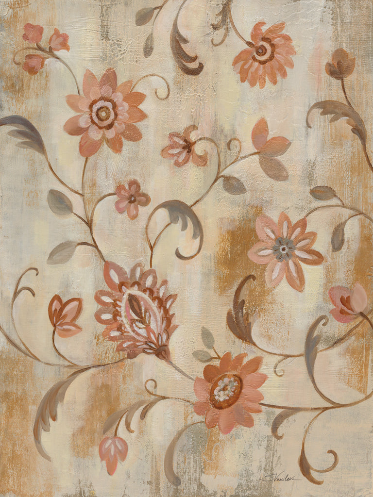 Reproduction of Floral Scroll  Motif by Silvia Vassileva - Wall Decor Art