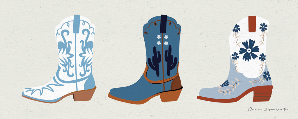 Reproduction of Cowgirly VI Blue by Omar Escalante - Wall Decor Art