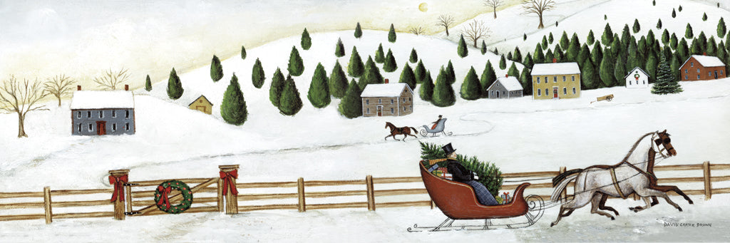 Reproduction of Christmas Valley Sleigh by David Carter Brown - Wall Decor Art
