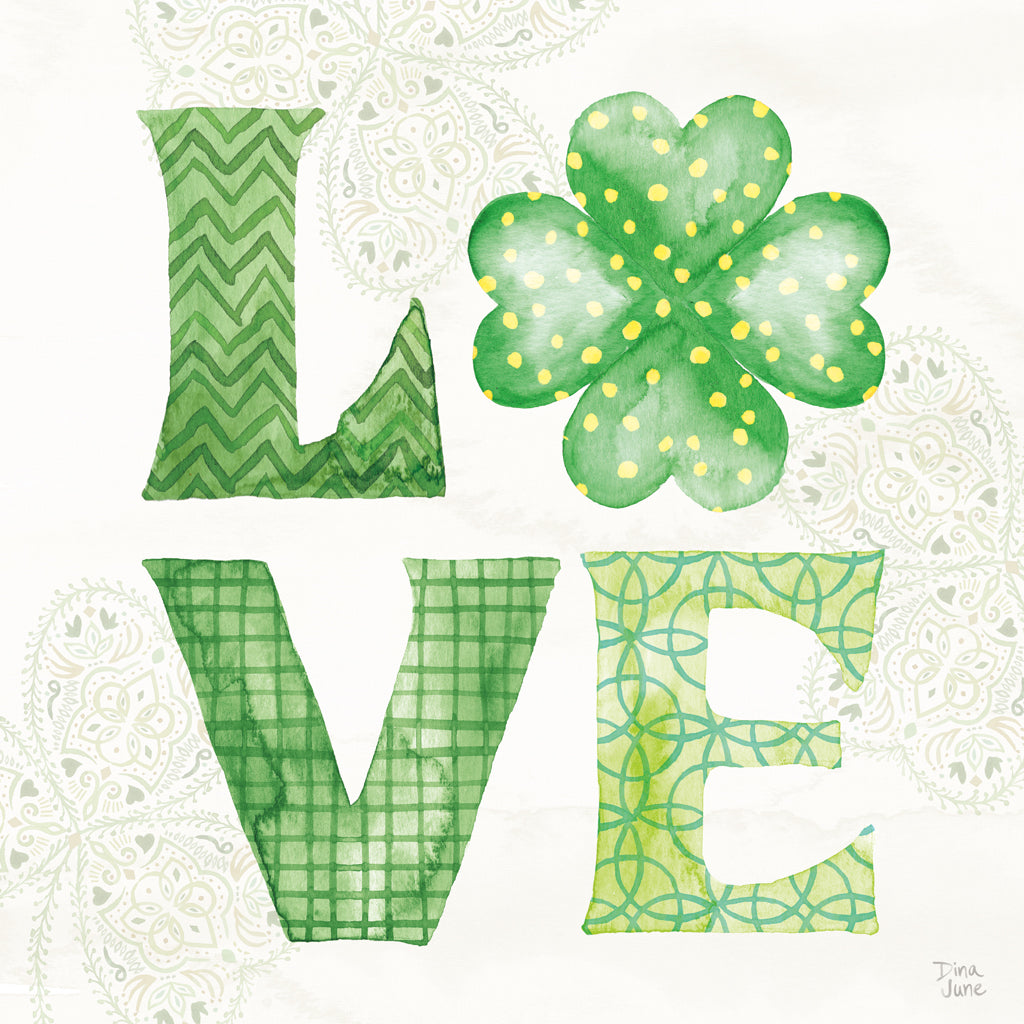 Reproduction of Lucky Charm II Green by Dina June - Wall Decor Art