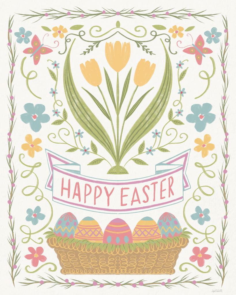 Reproduction of Easter Greetings II Yellow by Anne Tavoletti - Wall Decor Art