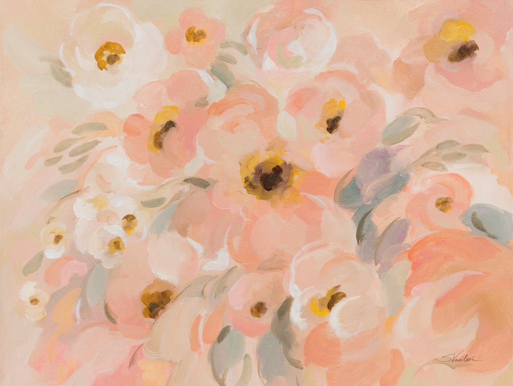 Reproduction of Peach Pink Floral by Silvia Vassileva - Wall Decor Art