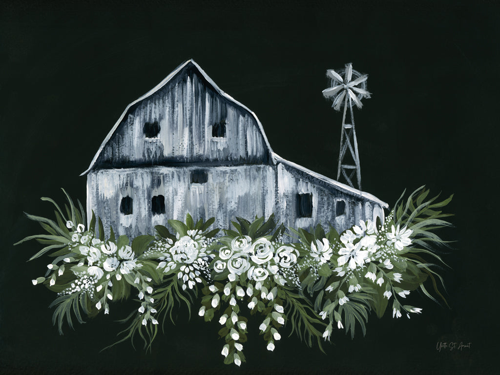 Reproduction of Adorned Barn Sketch by Yvette St. Amant - Wall Decor Art