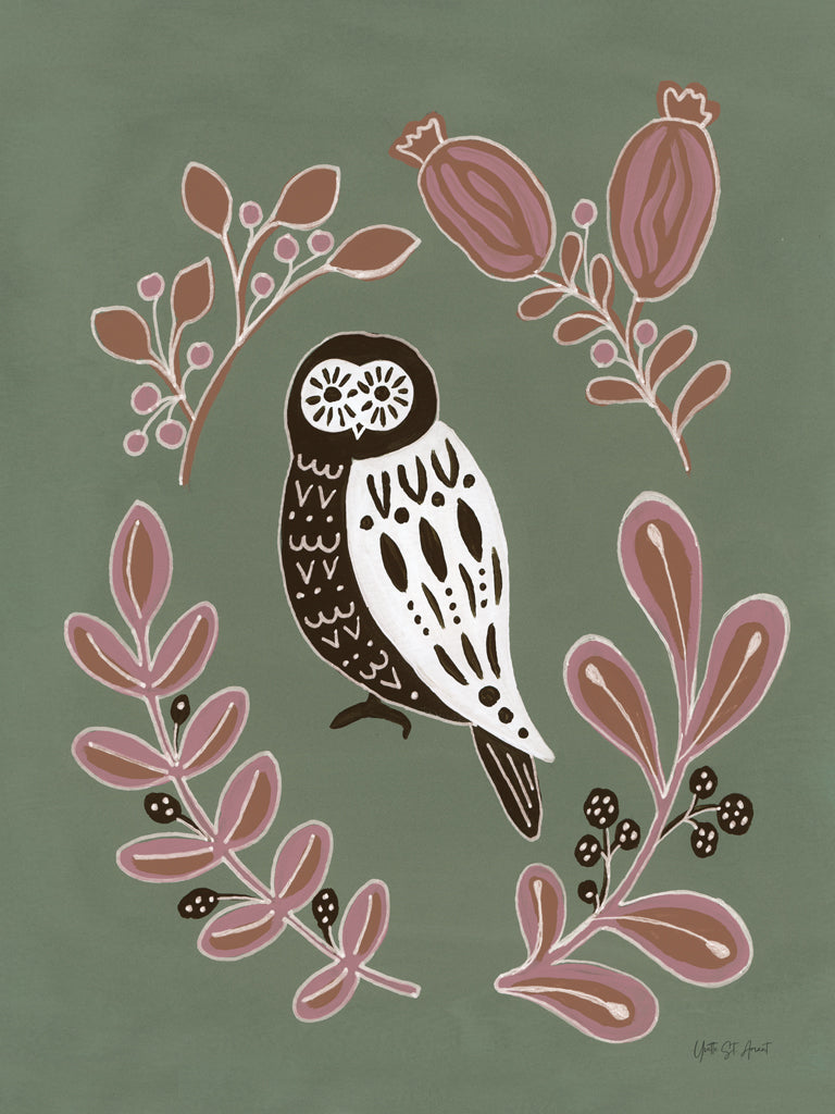 Reproduction of Woodland Folk Owl by Yvette St. Amant - Wall Decor Art