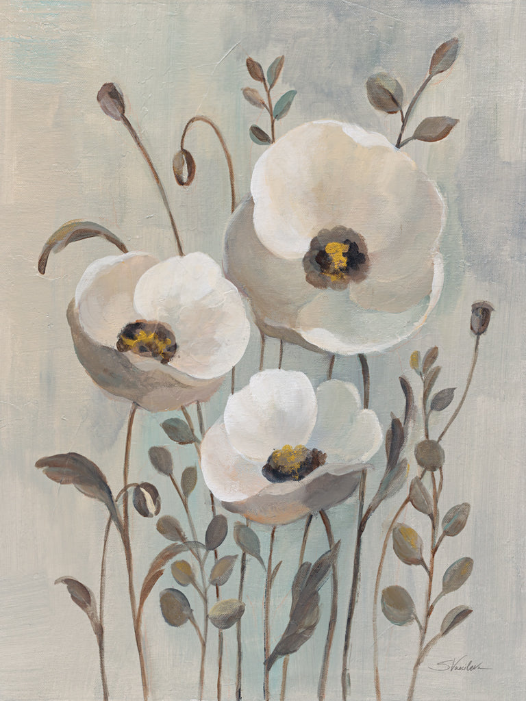 Reproduction of Poppies in Blue II by Silvia Vassileva - Wall Decor Art