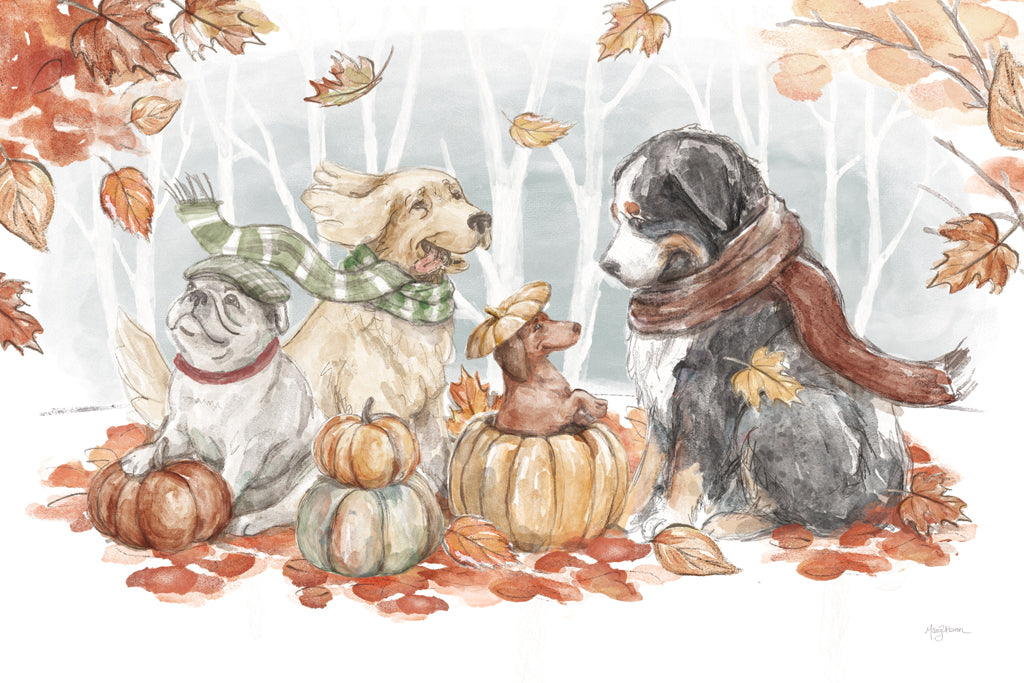 Reproduction of Autumn Dogs I by Mary Urban - Wall Decor Art