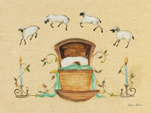 Reproduction of Counting Sheep II by Cheri Blum - Wall Decor Art