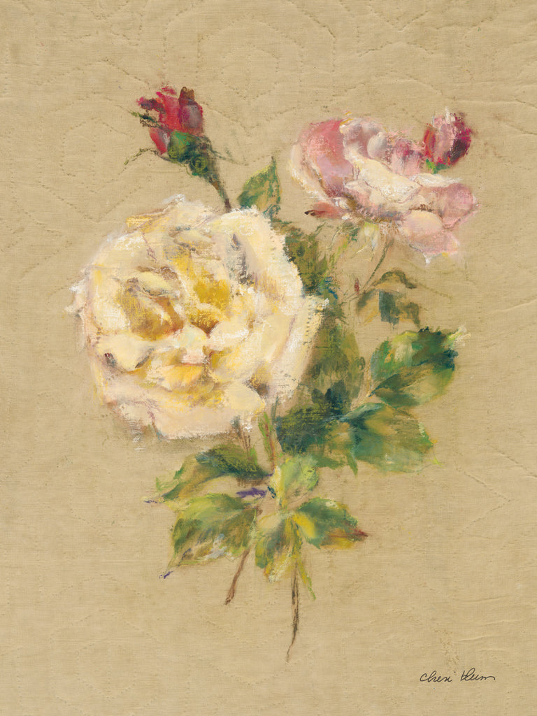 Reproduction of Roses on Quilt I by Cheri Blum - Wall Decor Art