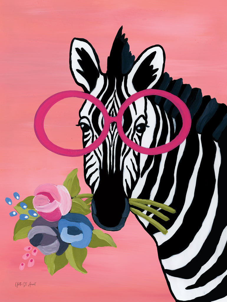 Reproduction of Quirky Zebra by Yvette St. Amant - Wall Decor Art