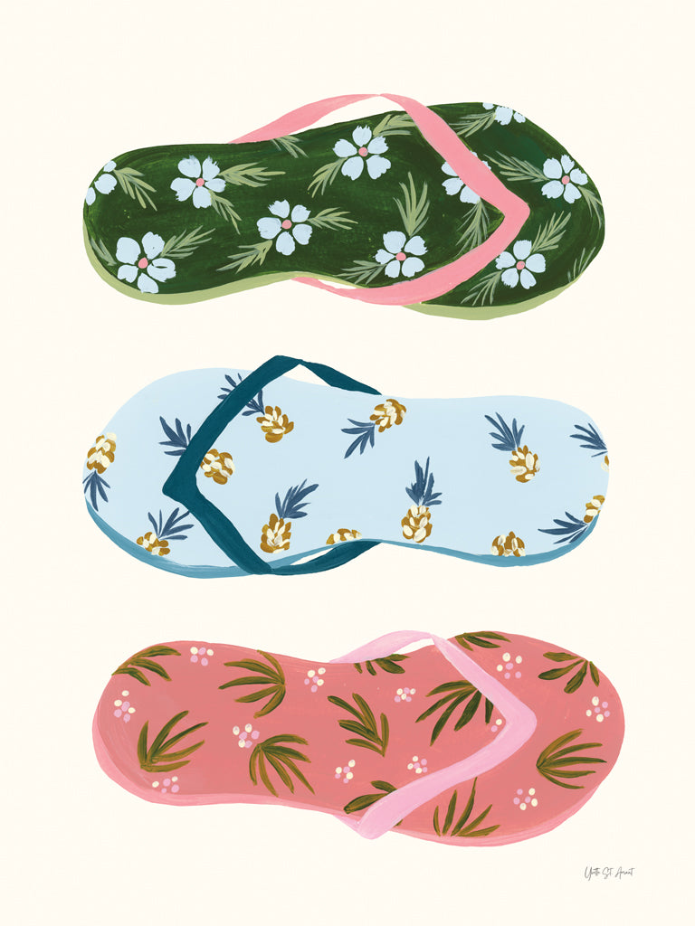 Reproduction of My Tropical Flip Flops by Yvette St. Amant - Wall Decor Art
