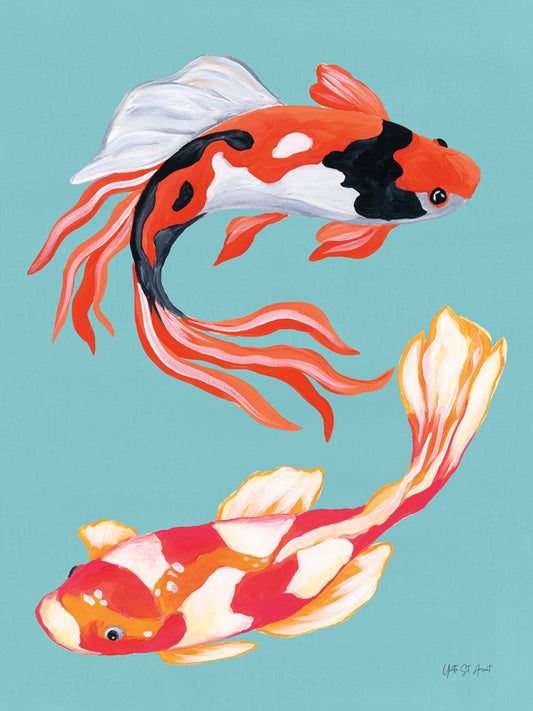 Reproduction of Colorful Koi V by Yvette St. Amant - Wall Decor Art