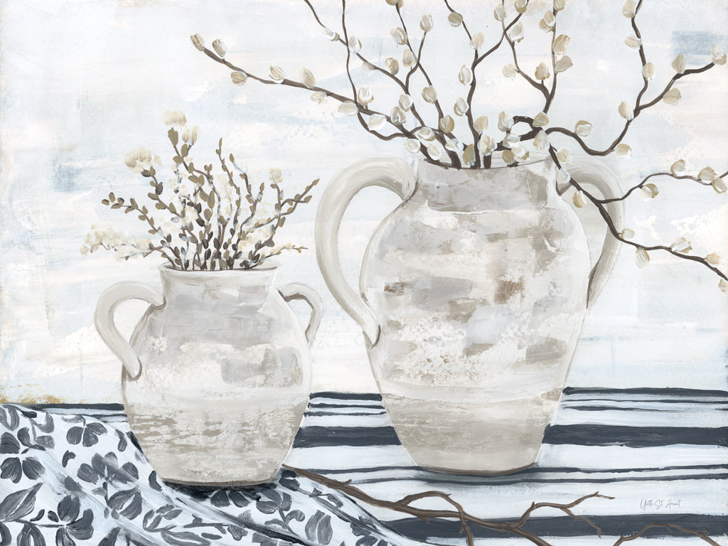 Reproduction of Chantilly Cottage Jugs B&W by Yvette St. Amant - Wall Decor Art