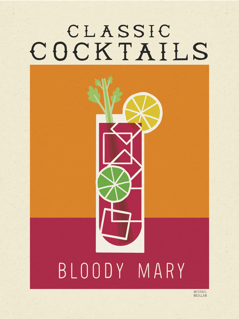 Reproduction of Classic Cocktails Bloody Mary Poster by Michael Mullan - Wall Decor Art