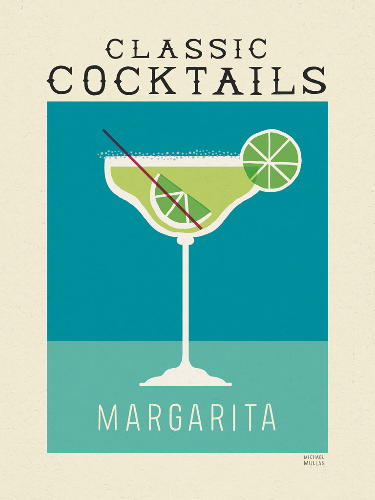 Reproduction of Classic Cocktails Margarita Poster by Michael Mullan - Wall Decor Art