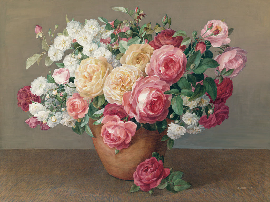 Reproduction of Antique Rose Bouquet by Danhui Nai - Wall Decor Art