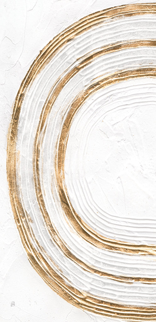 Reproduction of White on White gold lines by Chris Paschke - Wall Decor Art