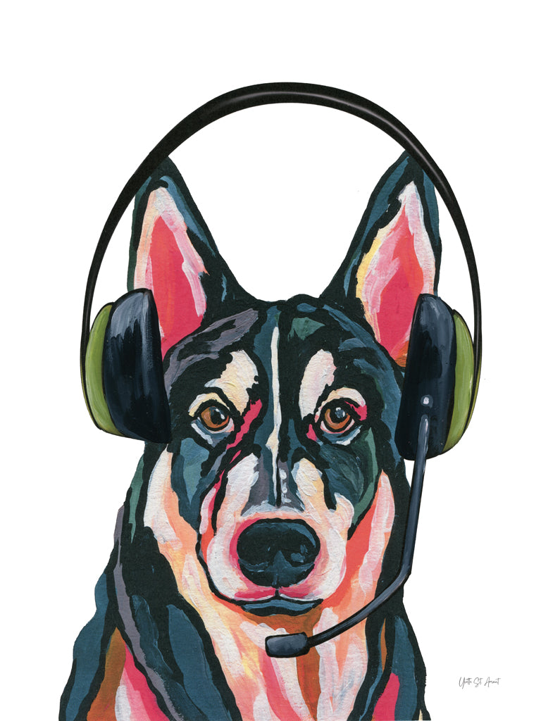 Reproduction of Gaming Husky by Yvette St. Amant - Wall Decor Art